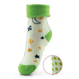 zväčšiť obrázok Detské protišmykové ponožky - zelenobéžové