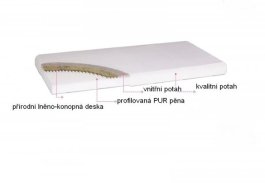 Zdravotní matrace Optima 120x60x8 cm - konopno-lněná vložka