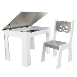 zväčšiť obrázok Stôl otvárací + 1 stolička - Medvedík sivá