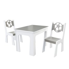 zväčšiť obrázok Stol + dve stoličky - lopta šedo-biela