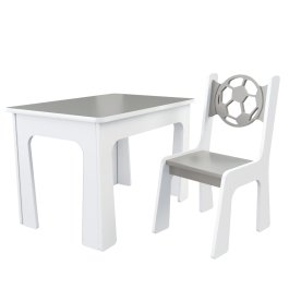 zväčšiť obrázok Stol a stolička opierka - lopta šedo biela