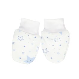 zväčšiť obrázok Dojčenské bavlnené rukavičky - spiaca hviezdička modrá