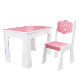 zväčšiť obrázok Stol a stolička operka - mrak bielo-růžová