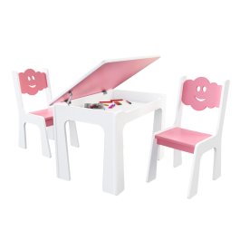 zväčšiť obrázok Stôl otvárací + 2 stolička Mrak růžová