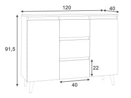 Komoda Norge ve skandinávském stylu- 120 cm