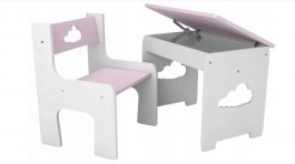 zväčšiť obrázok Detský stolček so stoličkou mráčik ružový