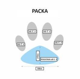 Dětské čalouněné čelo Packa 100x50 cm - barevné kombinace