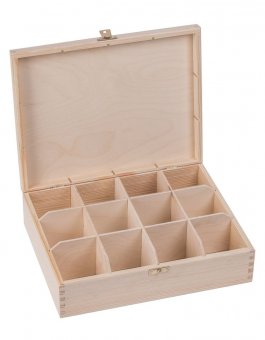 zväčšiť obrázok Krabička drevená  na čaj 22,5x28,5x8 cm zapínanie