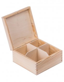 zväčšiť obrázok Krabička drevená  na čaj 16,5x16,5x8 cm