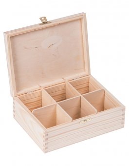 zväčšiť obrázok Krabička drevená  na čaj 16,5x22,5x8 cm zapínanie