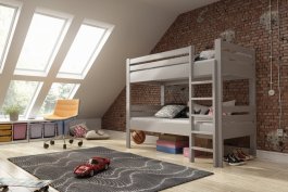 Patrová postel Kamila šedá 80/200 cm + rošty ZDARMA