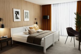 Hotelová postel z masivu Antoaneta TWIN bílá 2x 90x200 cm + rošt ZDARMA