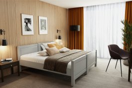 Hotelová postel z masivu Antoaneta TWIN šedá 2x 90x200 cm + rošt ZDARMA