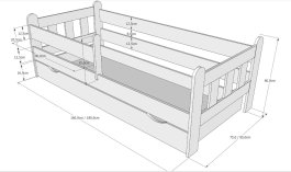 Postel Silvia 160x80 cm - bílá + matrace + šuplík + rošt ZDARMA