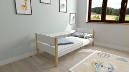 zväčšiť obrázok Detská posteľ Tina bielá/sosna 180 x 80 cm + rošt ZADARMO