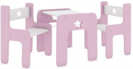 zväčšiť obrázok Stol a dve stoličky hvezda růžová