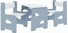zväčšiť obrázok Stol +2 stoličky - mráček šedý