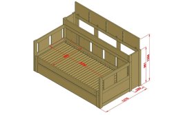 Postel Rimini II 90-180/200 cm + rošty rozkládací s úložným boxem 