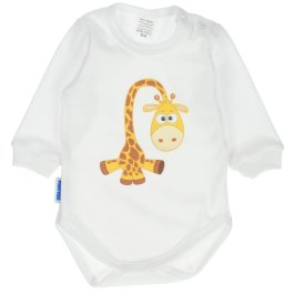 zväčšiť obrázok Dojčenské bavlnené body - biela žirafa 56